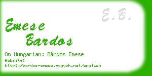 emese bardos business card